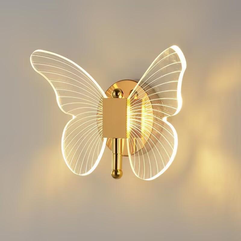 Nordic LED Butterfly Bedside Wall Lamp for Kids - Modern, Creative Bedroom Sconce