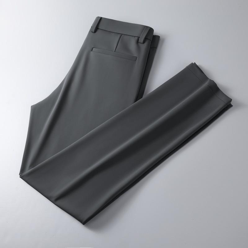Elastic Business Trousers for Men Slim Fit Straight Leg Men's Pants Casual No Ironing Formal Suit Pants for Men