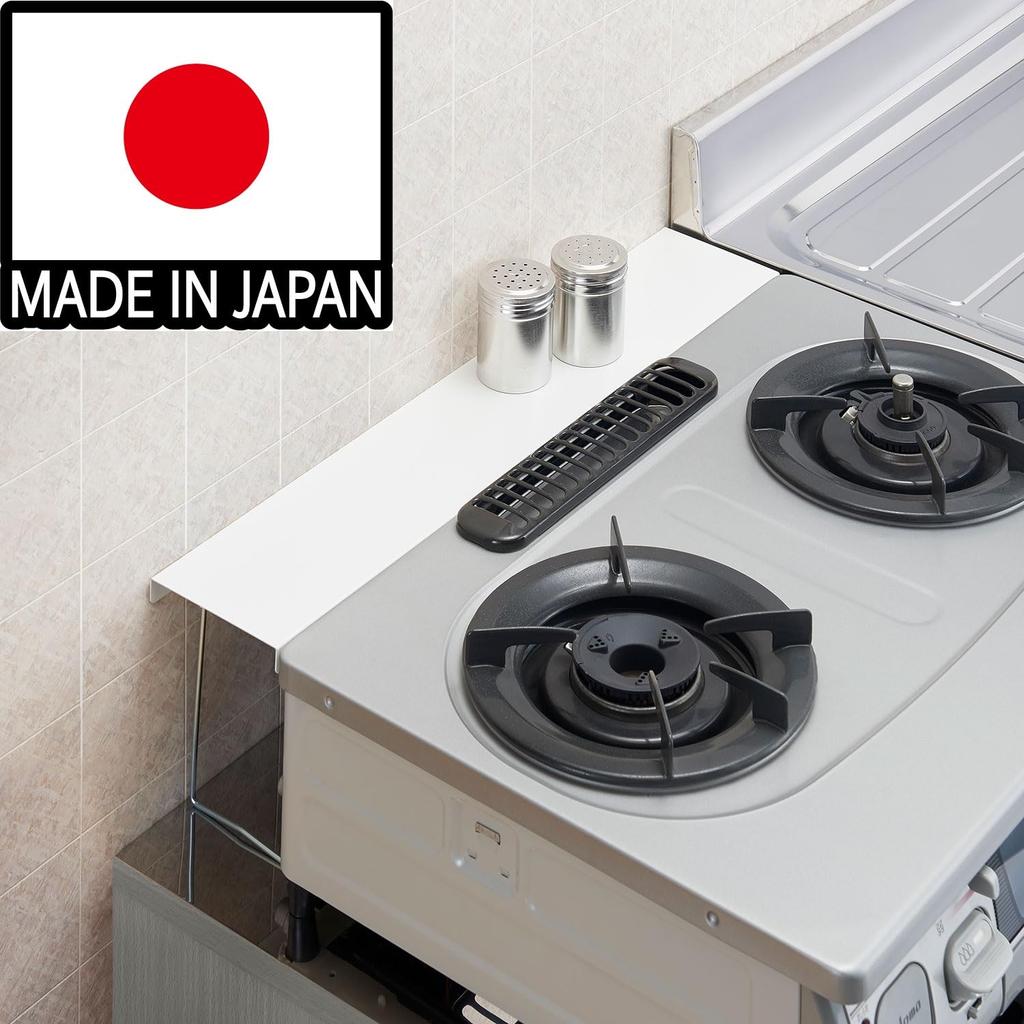 Belca Kitchen Stove Top Width 58 X Depth 11 X Height 18 Oil Washable with Japanese-made Shelf, Belascoat, Rack, Cm, White, Stains, Water, BC-KSG