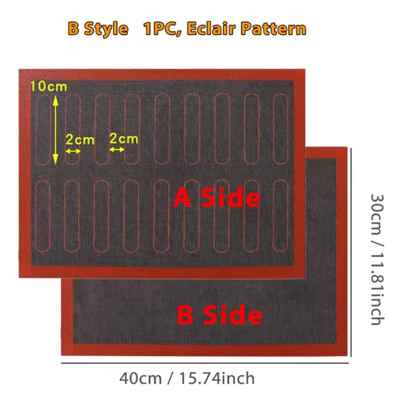 1PC Perforated Silicone Baking Mat, 2 Sides with Puff & Round Patterns, Reusable Non-stick Oven Liner, for Cookies Macaron Bread