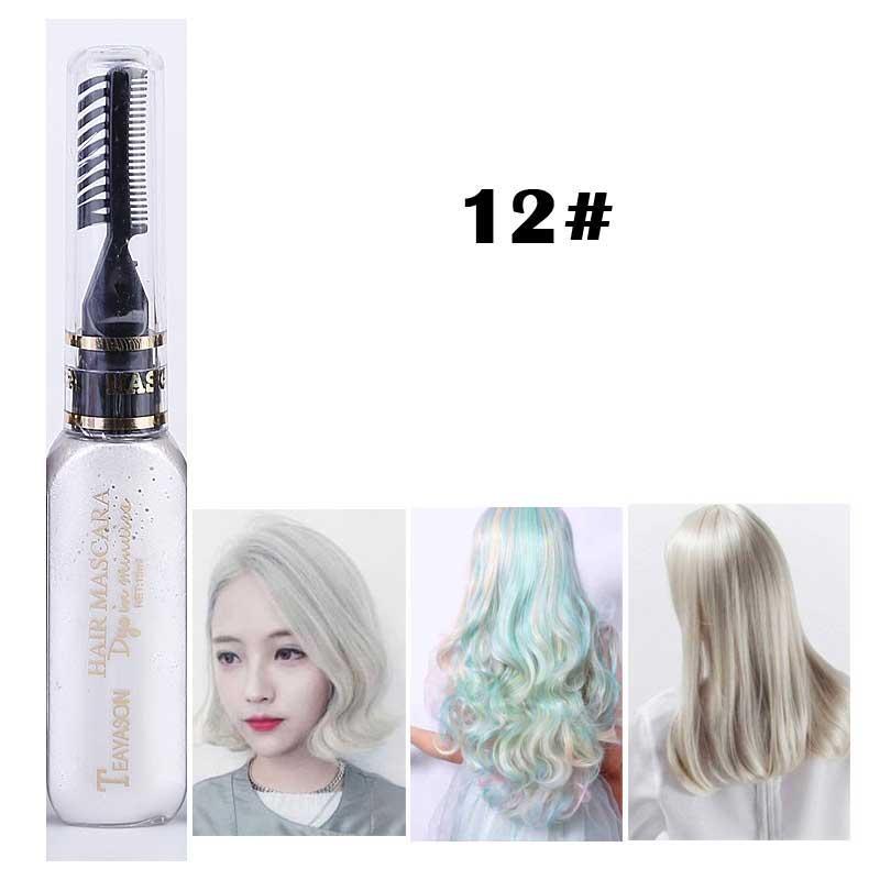 13 couleurs de couleur de cheveux unique teinture pour cheveux temporaire Non toxique bricolage couleur de cheveux Mascara colorant crème Pigments