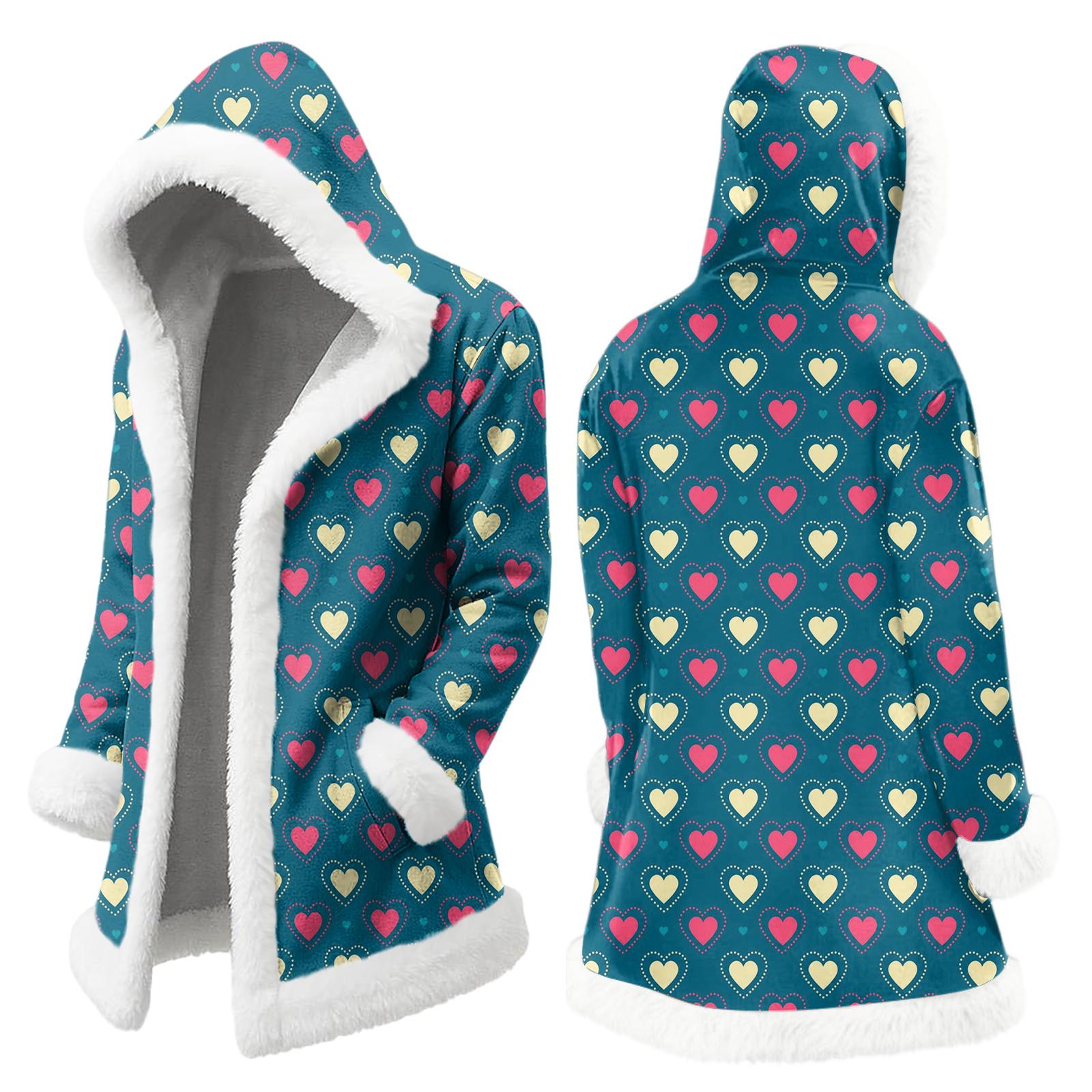 Unisex Hooded Cardigan With Pockets, Warm Outerwear XXXL синий