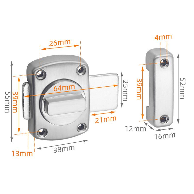 Încuietoare de ușă Cârlig din metal turnat Încuietoare de blocare Uși de toaletă Încuietoare de poartă glisantă în unghi drept