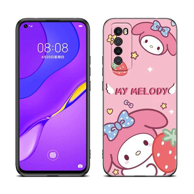 Cute My Melody Black Silicone Phone Case For Huawei Nova 8 9 10 SE 11 Ultra 12 Pro 7i 8i 11i 11E Y70 Plus Y60 Y61 Y71 Y90 Y91
