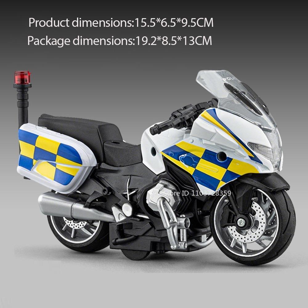 1:14 R1250RT R1250RT-P Miniaturmodell Spielzeugmotorräder Legierung Druckguss Sound Licht Stoßdämpfung Gummireifen Polizei Motorräder