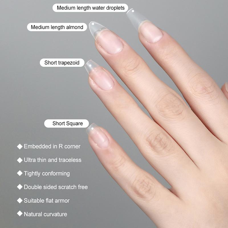 100 Buc. Unghii False Scurte Migdală Mate Transparente Perfecte Pentru Designul Unghiilor Și Extensii de Salon Perfecte Pentru Întâlniri Și Purtare Zilnică