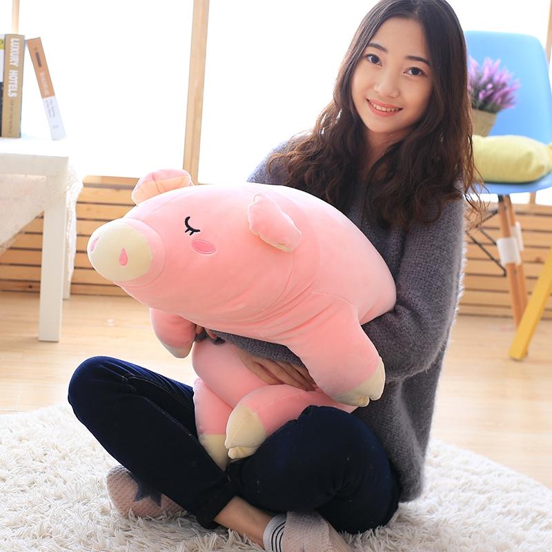 1PC Super Adorable Sleeping Pig Plush Toy Stuffed Gentle Animal Toy Doll Designed for Children Infant Cute And Charming Girls Toy Lovely Children's
