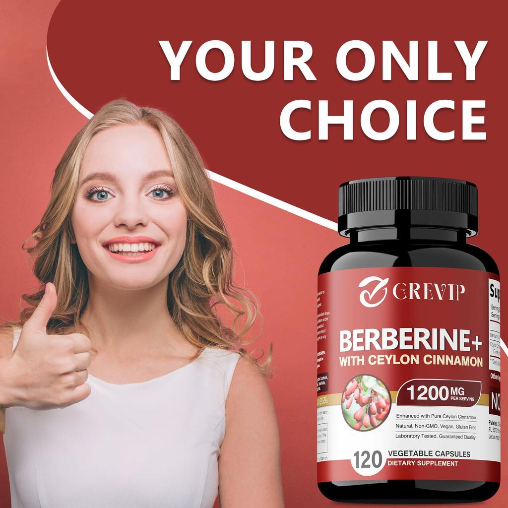 Berberine HCl + Ceylon Kaneel 1200mg - Lagere Bloedsuiker- & Cholesterolgehalt
