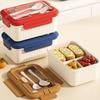 Square Divided Food Container Box with Tableware Picnic Fresh Box Lunch Box Office Workers