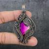 Pink Rubillite Handmade Copper Wire Wrap Jewelry Pendant 2.88" S0e63