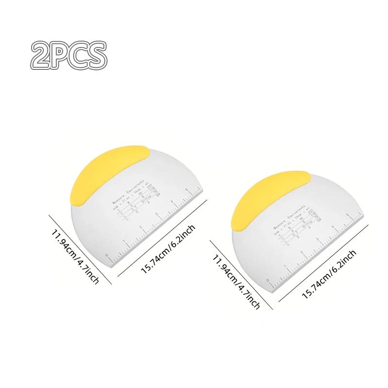 Thickened Stainless Steel Cake Dough Cutter Food Grade Silicone Baking Tool Pastry Scraper for Cake Steamed Buns and Dough