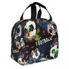 Cartoon Soccer Ball Football Insulated Lunch Bag Portable Lunch Container Thermal Bag Tote Lunch Box Food Storage Bags