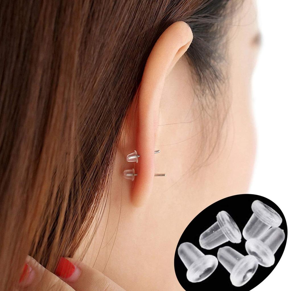 200-400Pcs Rubber Earring Backs Silicone Round Ear Plug Blocked Caps Earrings Back Stoppers for DIY Earrings Jewelry Making