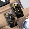 Der ruhige schwarze Panther Für Samsung A 01 52S A04 A05S A10 A12 A13 22 23 24 36 42 M02 Note 10 20Ultra 8 9 Goldene Glas-Handyhülle