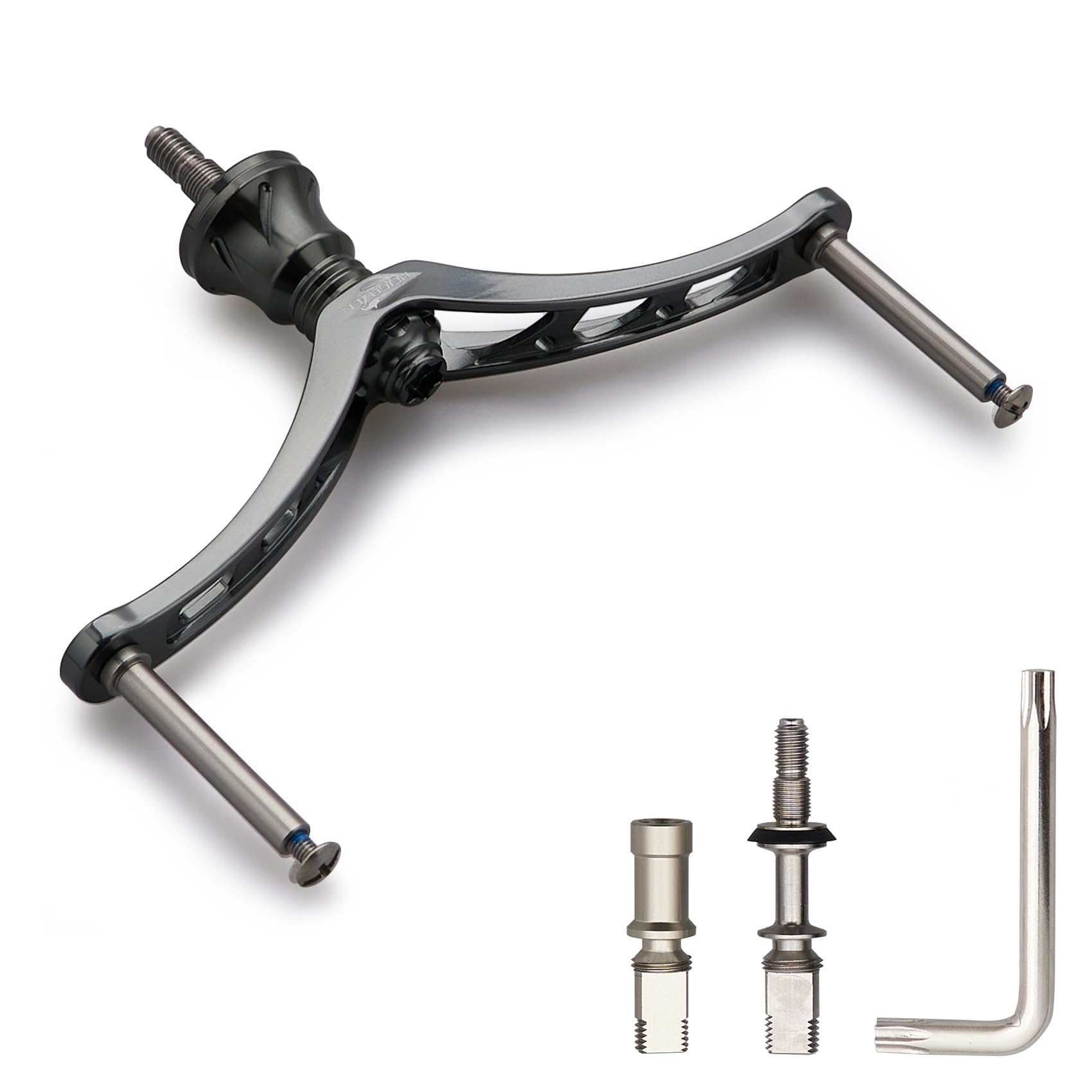 

HEIGHTEN Reel Handle for Shimano and Daiwa Universal Spinning Reels Dark Gray 80/92/95/98/110mm (without knob) (98mm - (22STELLA/23AIRITY)) (102)