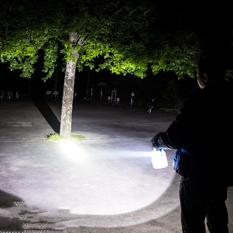 Solar Charging & USB Charging Outdoor Camping Light Hangable Battery Level Indicator Adjustable Distance Camping Light High Power Handheld Lantern