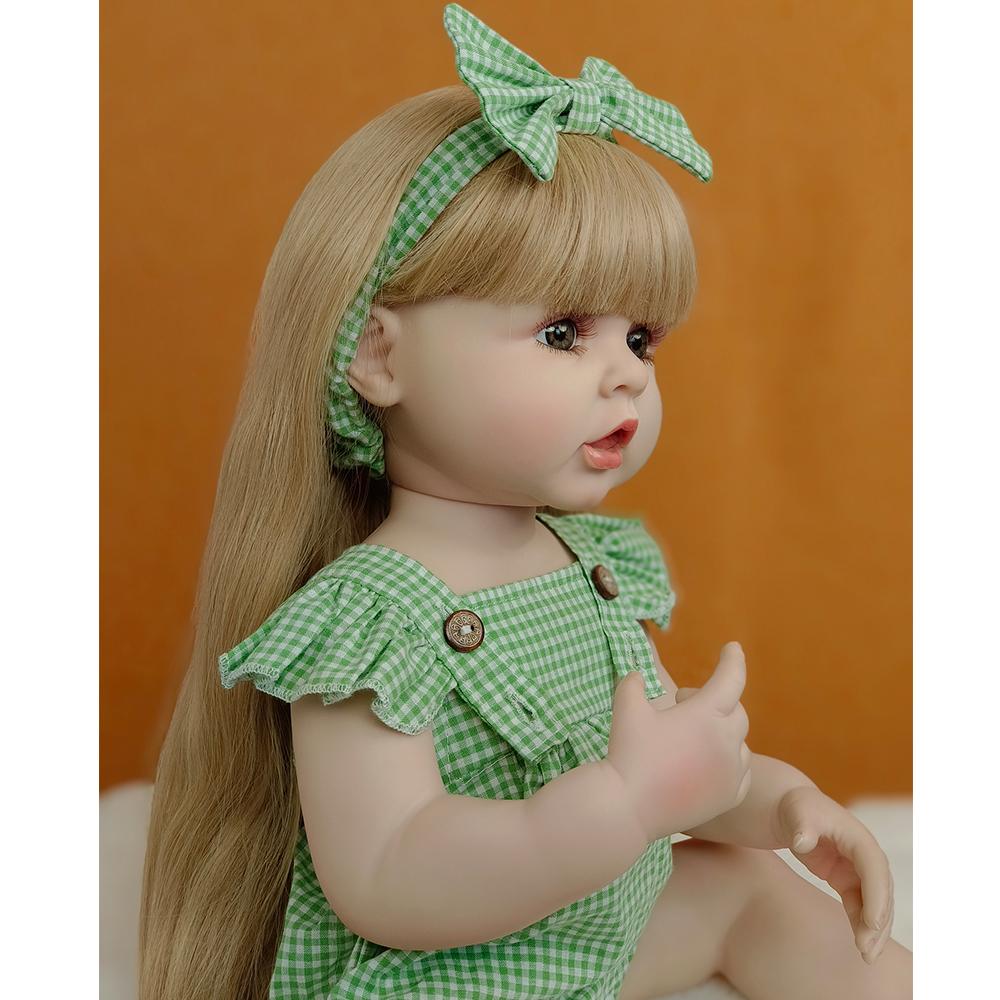 55 CM Baby Reborn celosilikonová celotělová hračka realistická 22 palcová realistická princezna batole umění Bebe dárky k narozeninám pro děti