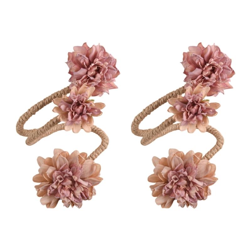 Curtain Tiebacks Flower Window Curtain Bind Rope Decorative Curtain Holdbacks Drapery Holdbacks Home Office Decors