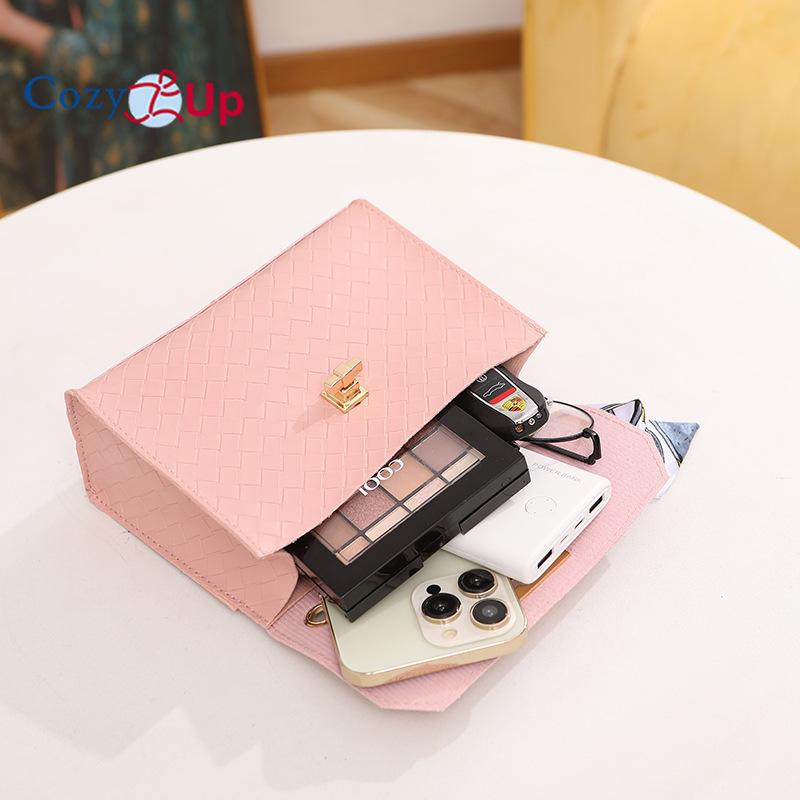 Kos deg opp Kjede Små Firkantede Vesker Engros Damevesker, Moteriktige og Allsidige Små Vesker med Vevet Mønster