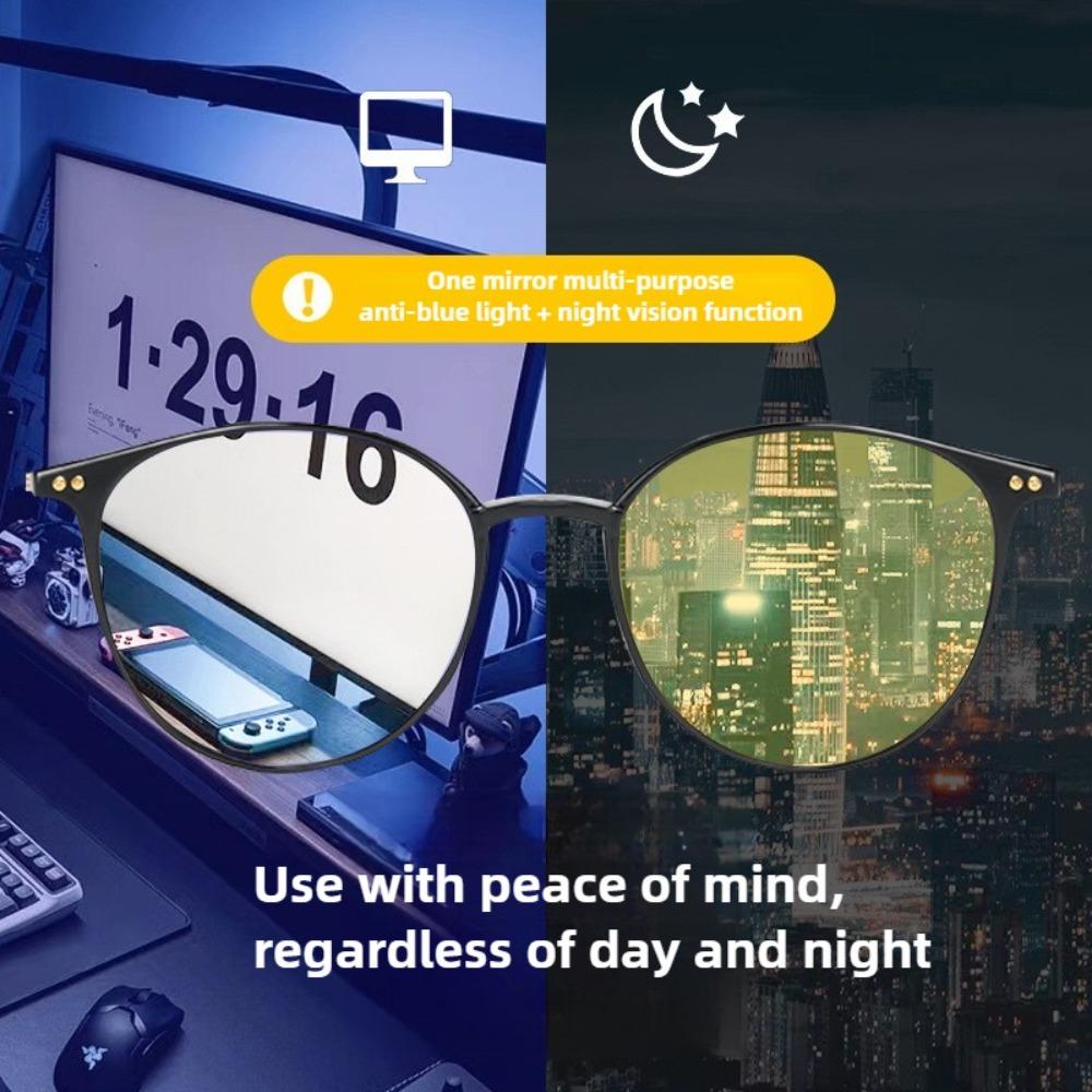 2PCS Ultra light and fashionable women's driving night vision goggles with color changing protective glasses