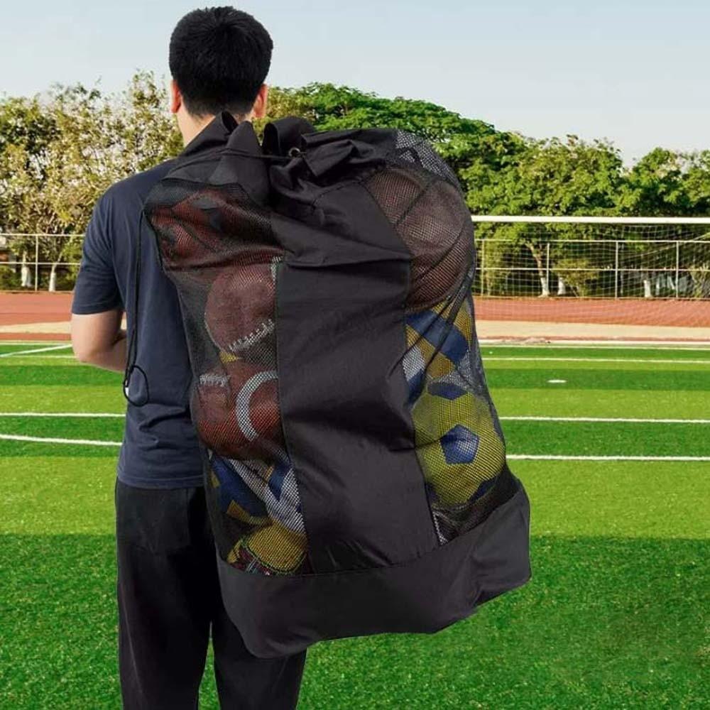 Lightweight Balls Carry Shoulder Pouch Durable Basketballs Mesh Bag Footballs Storage Bag  Camping