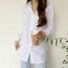 New Arrivals Open Run Women Loose Fit Roll Up Sleeve Cotton Shirt