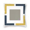 Geometric Light Yellow Navy Blue Square Pillowcase Polyester Linen Velvet Zip Decorative Pillow Case Room Cushion Cover X