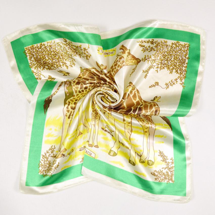 [BYSIFA] Black White Striped Women Small Square Scarf Spring Autumn Professional Silk Scarf Brand Magic Scarves 52*52cm