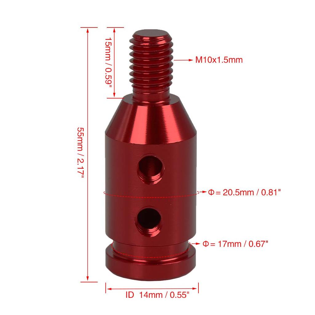 uxcell Car Shift Knob Adapter Shift Knob Conversion Adapter M10x1.5 Threadless for Shifter Red