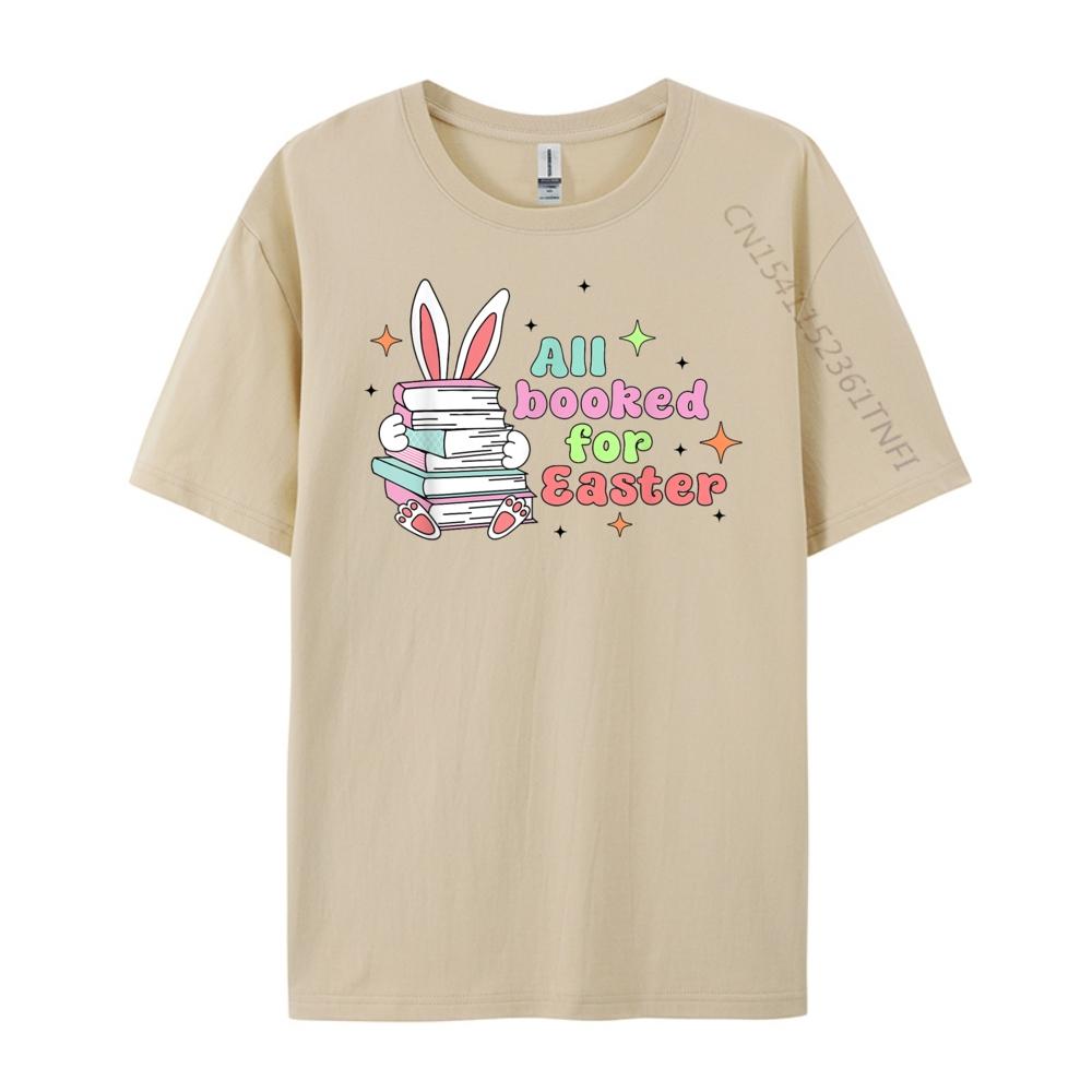 All Booked For Easter Bunny Ear Librarian Reading Bookworm Men Graphic Tees Funny Gifts Printing