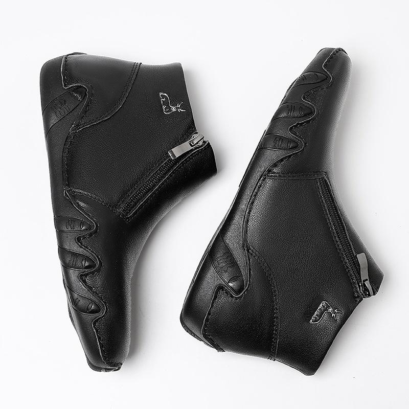 Popular retro style Martin boots women's leather large size cotton shoes independent station high top wear-resistant outdoor casual shoes