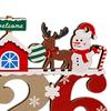 Wooden Christmas Tree Sign Plaque Small Xmas Desk Ornament for Bedroom Bookshelf