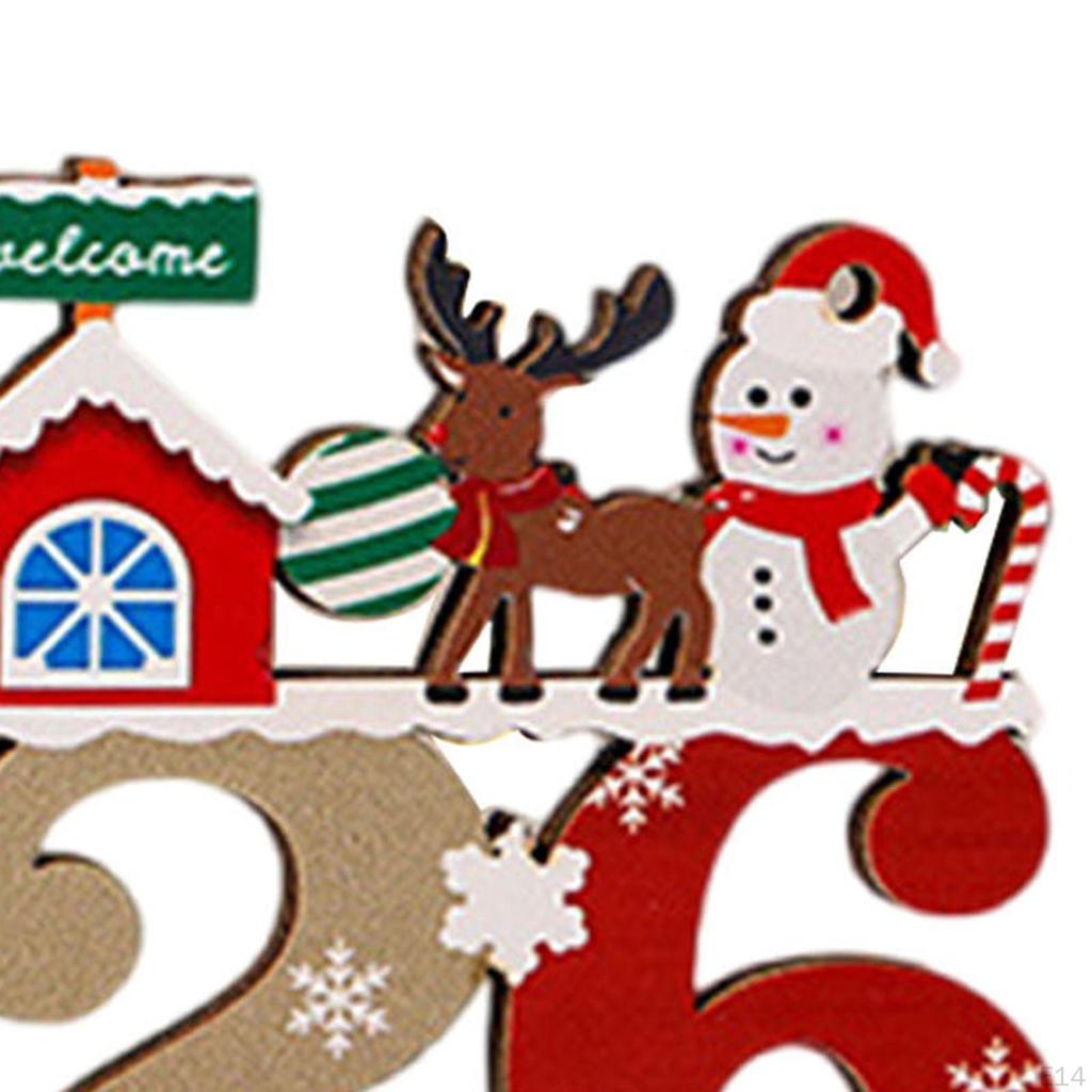 Wooden Christmas Tree Sign Plaque Small Xmas Desk Ornament for Bedroom Bookshelf