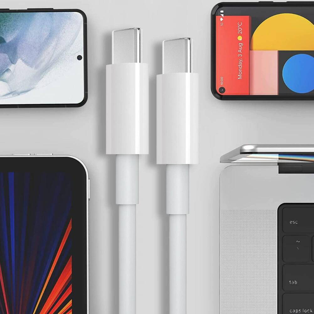 USB-C to Type-C Fast Charging Data Cable with TPE Material PD Compatible for Mobile Phone Tablet & Laptop