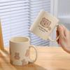 Cream Bear Ceramic Cup Mug Cartoon Male And Female Couples Cup Office Coffee Breakfast Cup Holiday Gift Cup