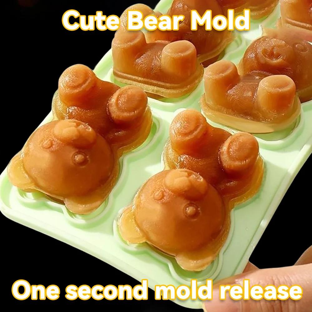 1ks Medvědí forma na ledové kostky Silikonová forma na ledové kostky Mražená forma na ledové kostky Medvěd Mražená káva Mléko Čaj Forma na led Ledový balíček