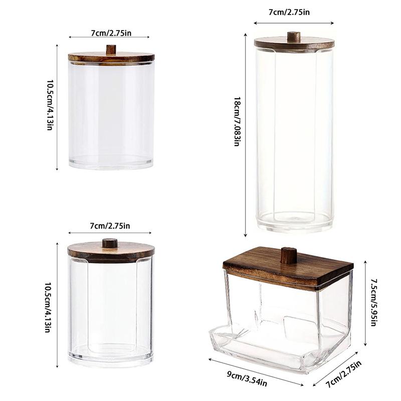 Multi-Purpose Transparent Cosmetic Cotton Cotton Buds Storage Boxes Toothpicks Dustproof Storage Box Portable Visible Dispenser