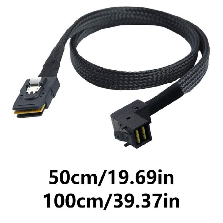 SFF 8087 to 90 Degree MiniSAS 8643 Internal Coaxials Cable for Connection of Hard Drives and Servers