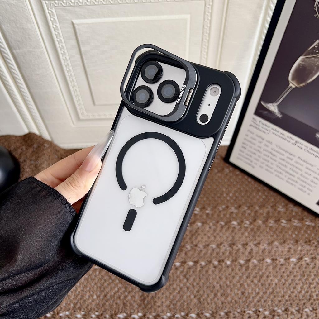 Applicable iPhone17ProMax Magnetic Lens Holder Mobile Phone Case Apple 16Pro Airbag 15 Protective Case