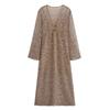 LYRIA Sexy Sequined Long Pleated Dress Women Deep V-neck Full Sleeve See Through Dresses Summer Lady Party Evening Dresses