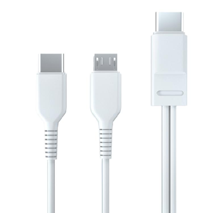 Type C Micro USB 2 in 1 Fast Charging Cable USB C to Micro USB Type C Cable 1 белый