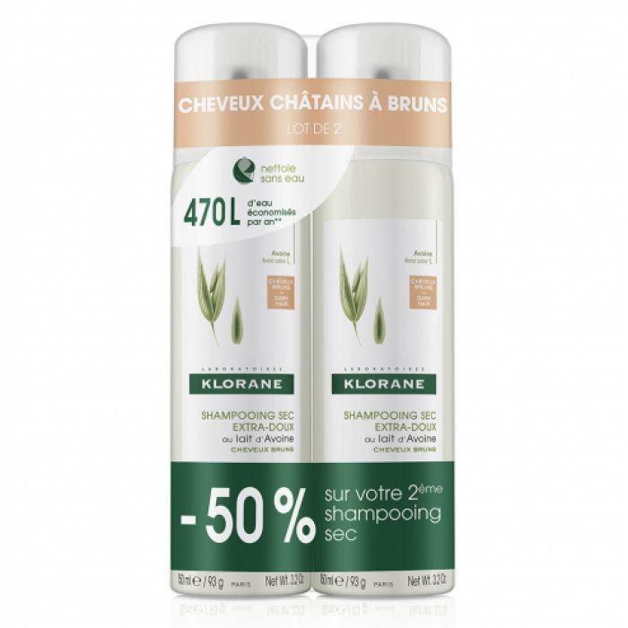 

Сухой шампунь Klorane Oatmeal для каштановых волос 2x150 мл