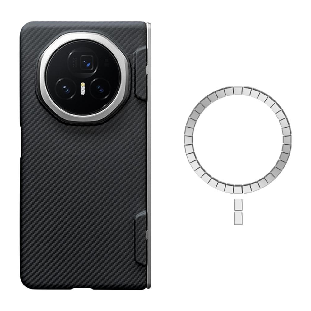 

For Honor Magic V3 5G Case Aramid Fiber 600D Fine Texture Magnetic Phone Cover Black