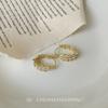 Light luxury high-end wheat zircon earrings niche design French ear buckle temperament light luxury versatile exquisite earrings