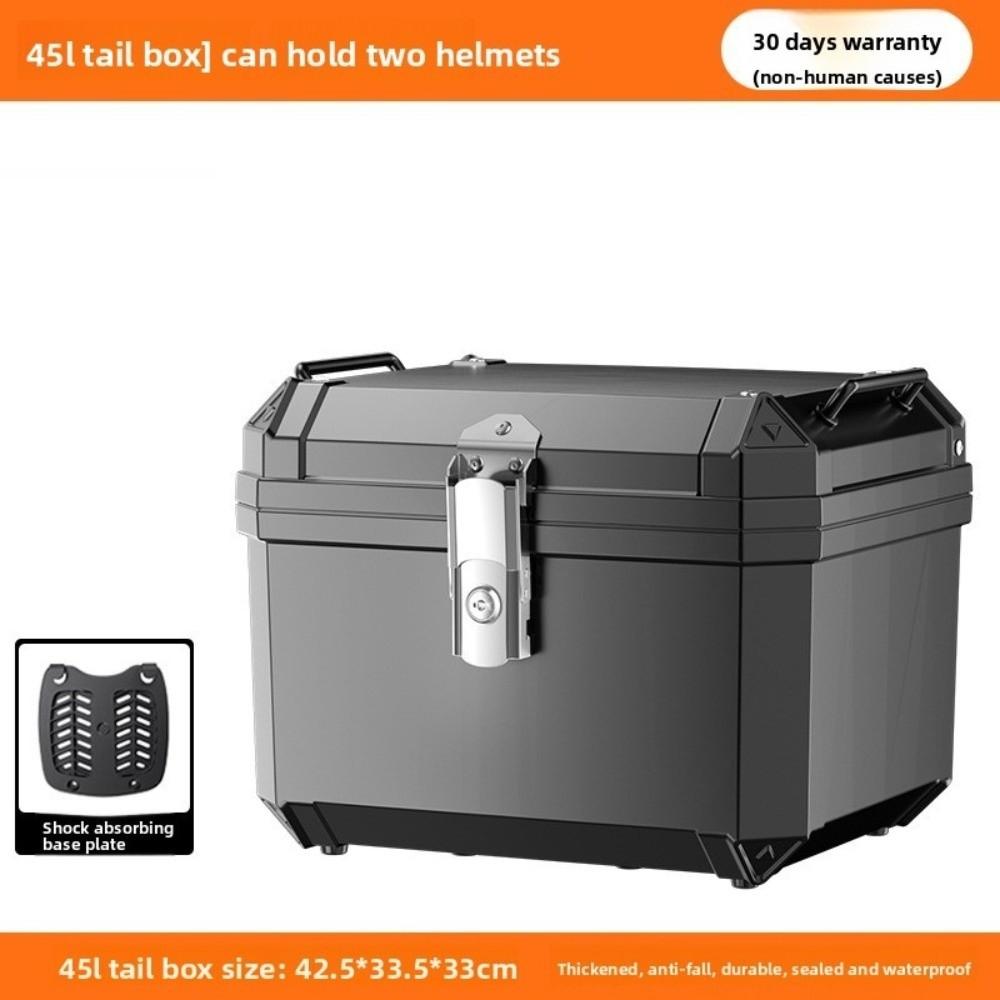45L Capacity Motorcycle Trunk Thickened Electric Vehicle Durable Storage Storage Box Universal Fit