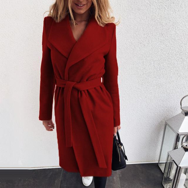 YYFS Moda damă ocazional imprimeu în culori uni Toamnă Iarnă Mâneci lungi POLO Gât Jachete și paltoane