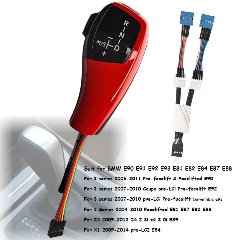 E90 Gear Shift Knob Car LED Lever Handle For BMW E87 E88 E90 E91 E92 E93 /E63 Automatic Transmission Shifter Knob Head Replace