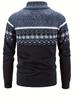 Men's Winter High Neck Plush Knit Slim Fit Cardigan Sweater