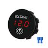 12V/24V Voltage Gauge with Touch Switch LED Digital Display Gauge Waterproof Car Voltmeter for Boat Marine Truck Motorcycle