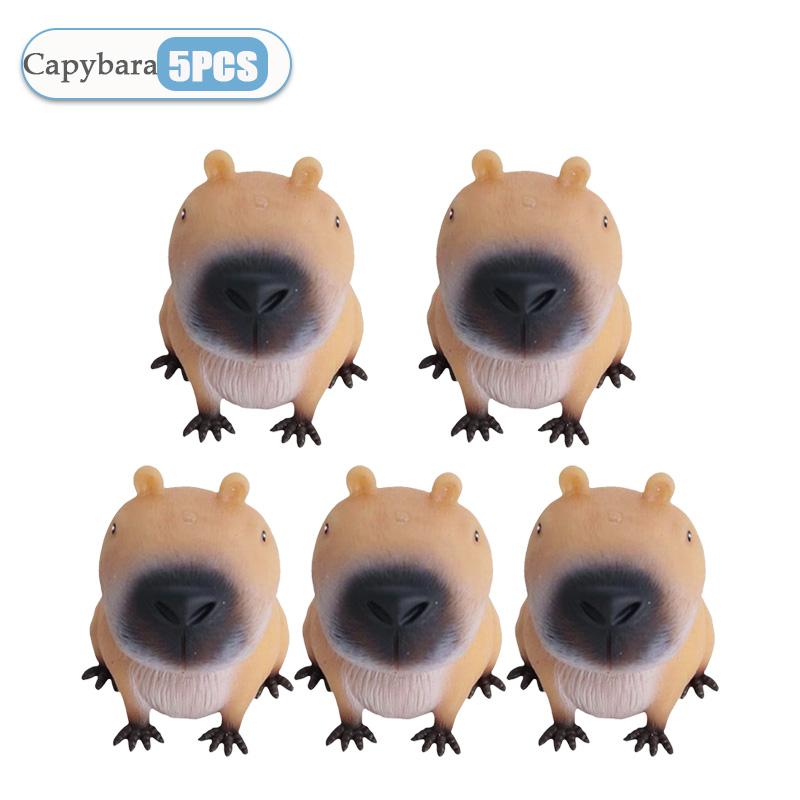 1-20PCS Capybara Relax Squeeze Toy Novelty Cartoon Animal Anti Stress Relief Funny Creative Fidget Decompression Pinch Toy Kid